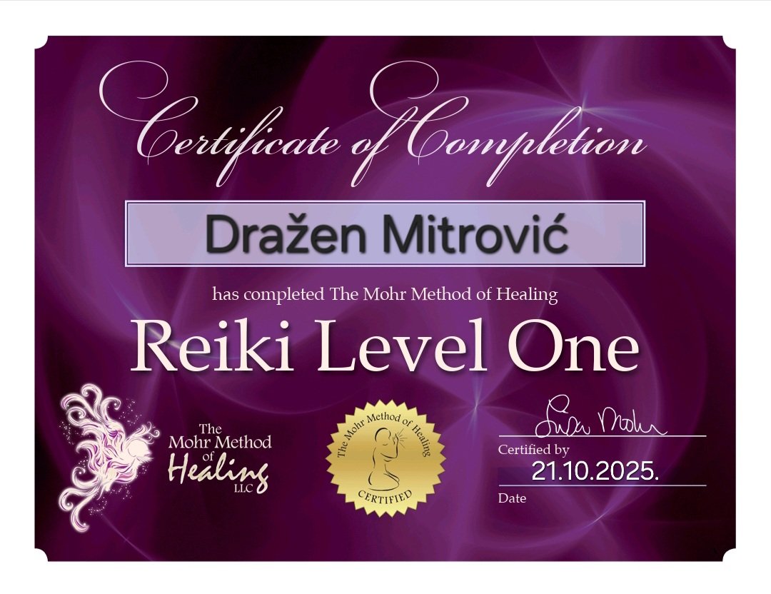 Reiki certificate 1
